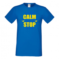 Мъжка тениска KEEP CALM AND STOP WAR Украйна, спрете войната, подкрепям Укркайна,, снимка 2 - Тениски - 36123846