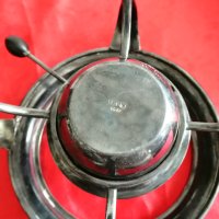 Стар Посребрен Английски Викториански Чайник с Подгряване, снимка 6 - Антикварни и старинни предмети - 41962097
