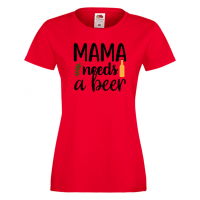 Дамска тениска Mama Needs A Beer,Празник,Бира,Бирфест,Beerfest,Подарък,Изненада, снимка 3 - Тениски - 36374329