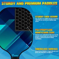 Pickleball Paddles Комплект от 2 PickleAce ракета - хилки, топчета фибростъкло, снимка 2 - Тенис - 41887485