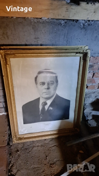 Портрети на Тодор Живков, Леонид Брежнев и други партийни функционери, снимка 1