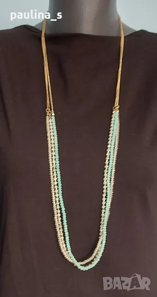 Два броя / Колие тип гердан със сини камъни / Марков и Ръчна изработка , снимка 1