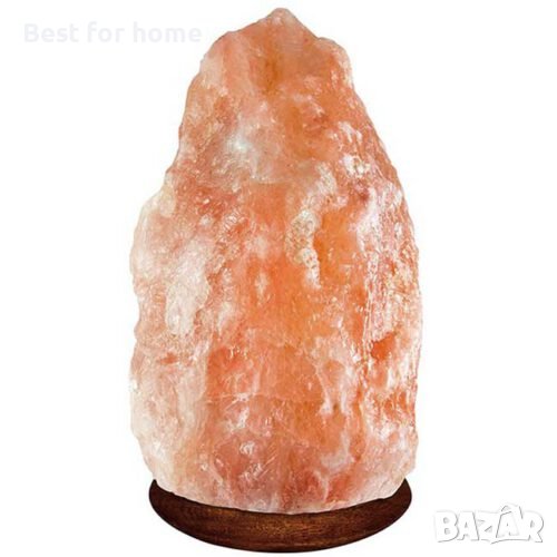 Лампа от Хималайска сол 3 кг. с дървена основа, снимка 1