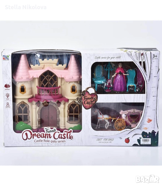 Замък с кон, каляска и кукла, снимка 1