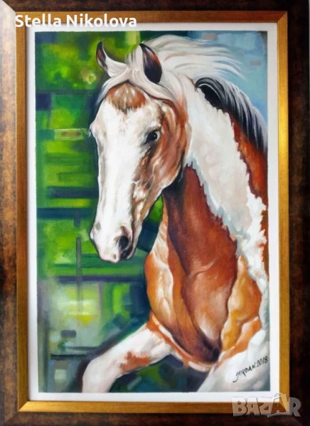 Вихрогон,50/70,маслени бои, рамкирана, снимка 1