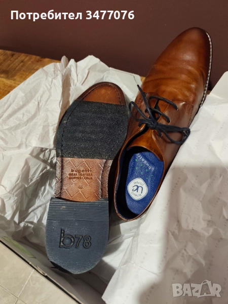Нови мъжки немски обувки Bugatti от естествена кожа, снимка 1