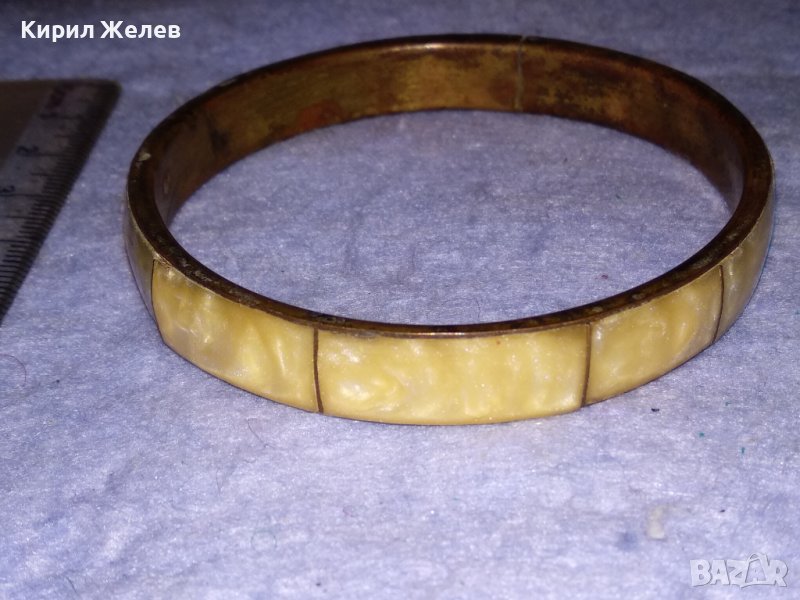 СТАРИННА АРАБСКА БРОНЗОВА ГРИВНА с ПОЛИРАН ЯСПИС МАЙСТОРСКА РЪЧНА ТРАДИЦИОННА РАБОТА 37512, снимка 1