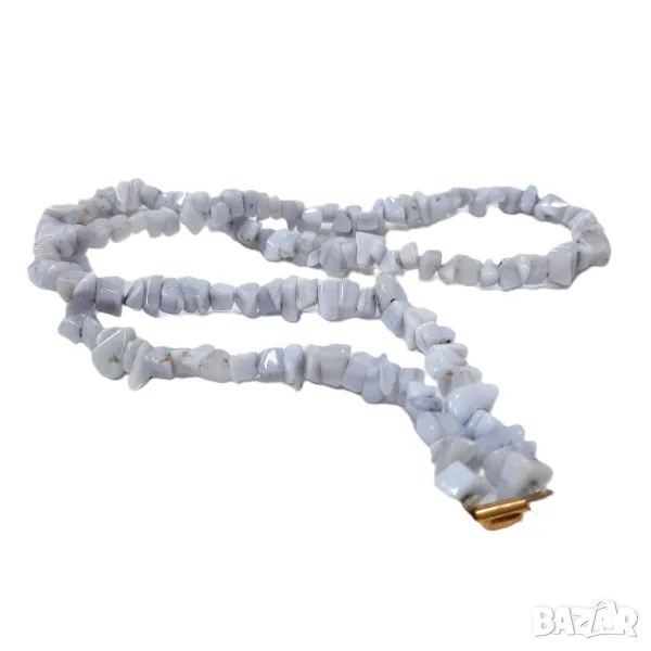 Колие, гердан от естествен сив ахат(11.5), снимка 1