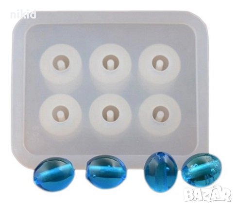 2 размера овал елипс с дупка за мънисто силиконов калъп молд форма бижутерски смола , снимка 1