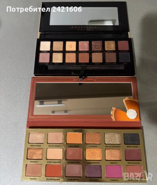 Soft Glam палитра на ABH и Too faced pumpkin spice, снимка 1