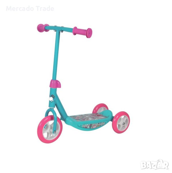 Тротинетка Mercado Trade, За деца, До 25кг., Еднорог, Тюркоаз - Розов, снимка 1