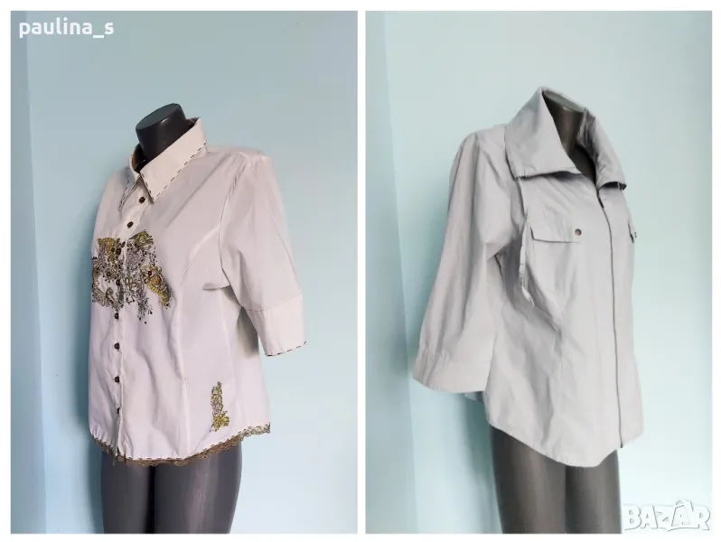 Два различни броя / Винтидж / Риза тип туника с бродерии и с цип , снимка 1