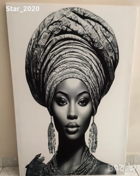 Светеща картина с LED осветление - жената 08, снимка 1