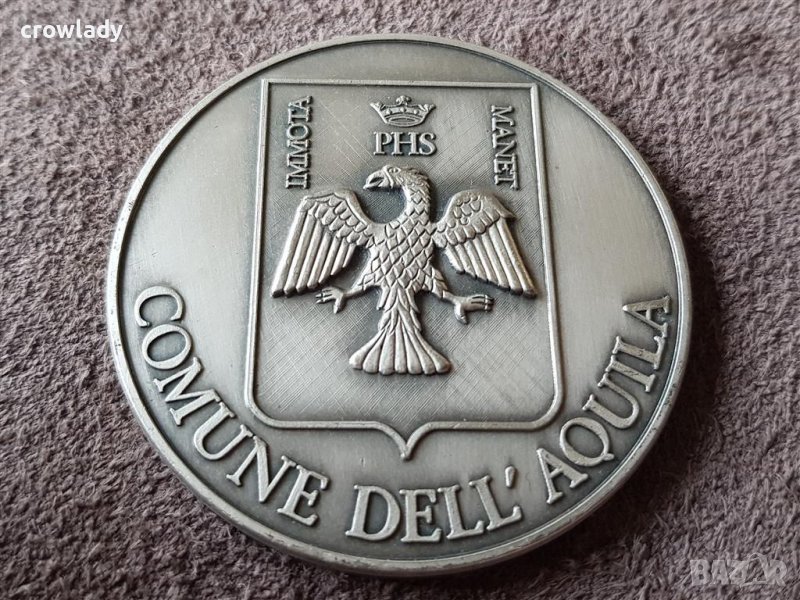 Френски Франция Медал с Герб на община L'Aquila орден плакет жетон монета, снимка 1