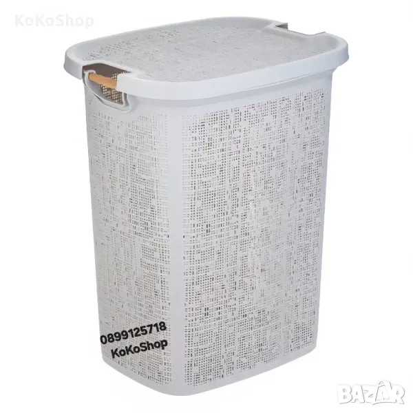Кош за пране-46x37x57.5 см./ сив кош за пране/пластмасов кош за пране, снимка 1