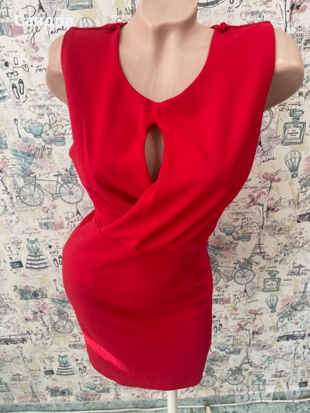 Червена стилна рокля, снимка 1