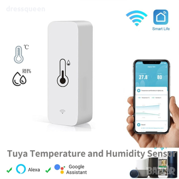 3992 Стаен термометър с WiFi - сензор за температура и влажност, снимка 1