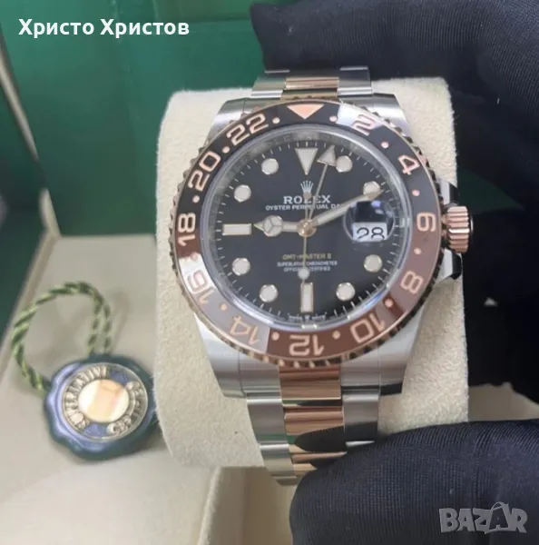 Мъжки луксозен часовник Rolex GMT-Master II Two-Tone Stainless - "The Rootbeer"

, снимка 1