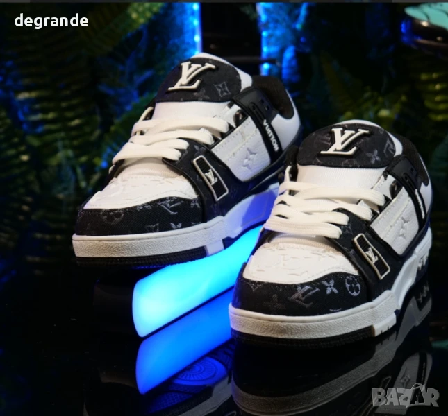 Сникърси Louis Vuitton цвят Бяло и Черно, снимка 1