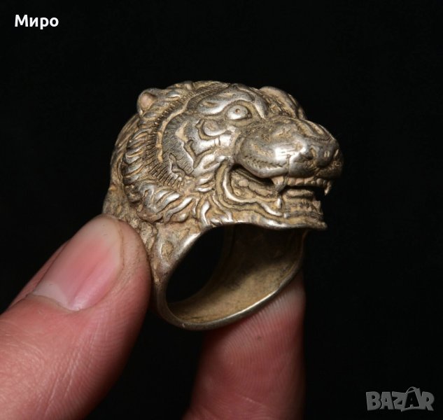 ПРЪСТЕН С ГЛАВА НА ТИГЪР , снимка 1