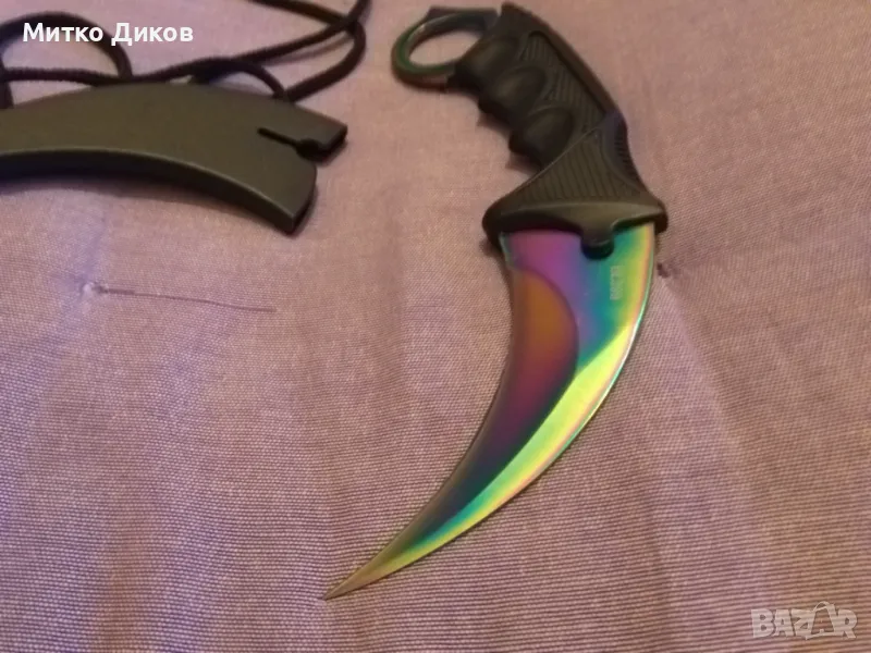  Нож Карамбит с калъвче за врата нов  Karambit Tactical, тактически нож, снимка 1