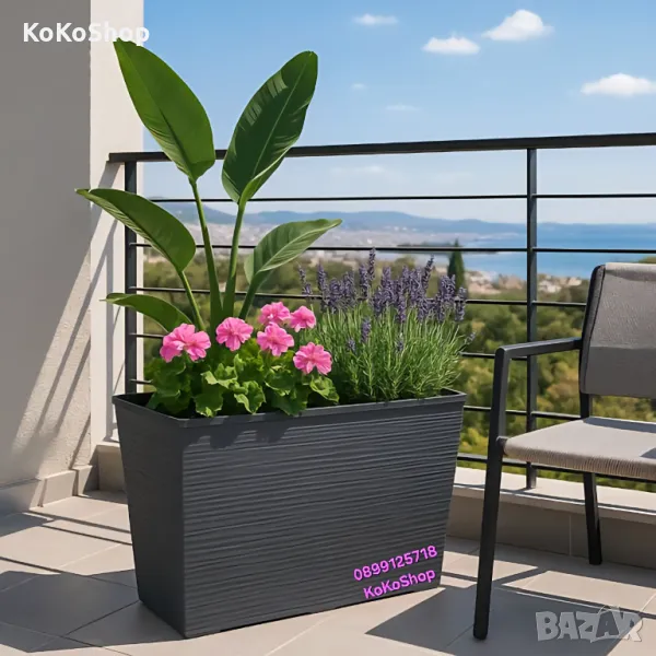 Висока кашпа-55x18x36 см./правоъгълна кашпа/висока правоъгълна кашпа, снимка 1