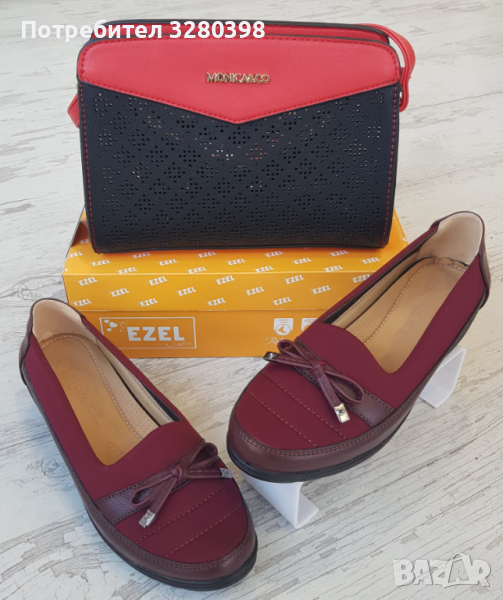 Дамски обувки на платформа в червен цвят, снимка 1