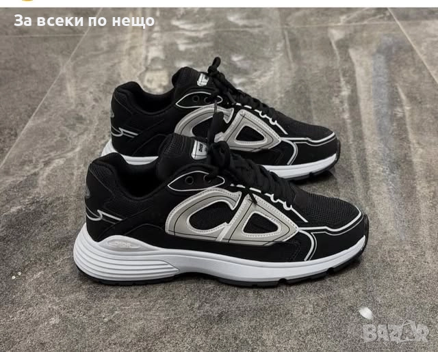 Christian Dior Мъжки Черни Маратонки С Бяла Подметка🔝Мъжки Спортни Обувки Кристиян Диор Код P1174, снимка 1