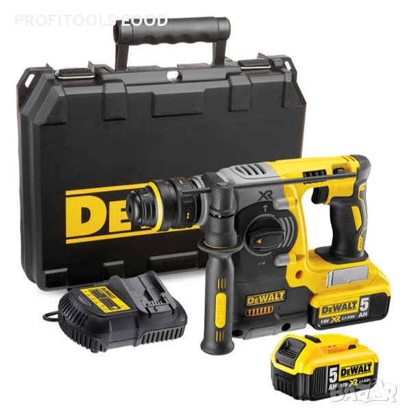 Перфоратор DeWALT DCH273P2 акумулаторен с 2 батерии и зарядно, SDS-plus, 18 V, 5 Ah, снимка 1