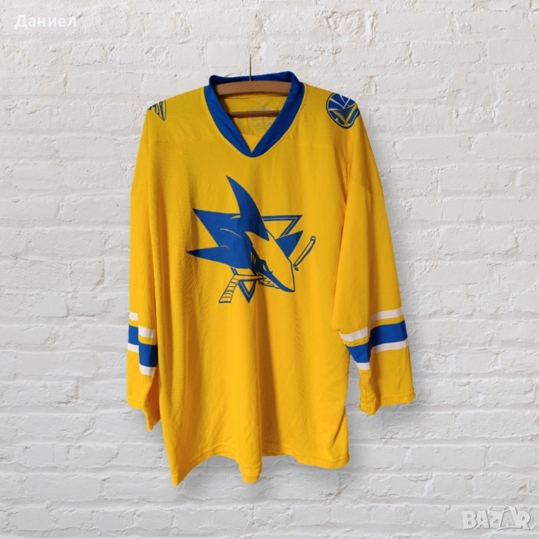 San Jose Sharks Jersey Yellow NHL Hockey Warriors , снимка 1