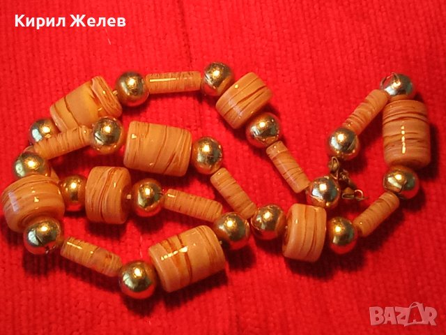 СТАРО КОЛИЕ от ВЕНЕЦИАНСКО СТЪКЛО МУРАНО и БРОНЗ 2172, снимка 11 - Колекции - 29555381