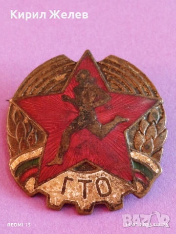 Нагръден знак ГОТОВ за ТРУД и ОТБРАНА от соца рядък с емайл 52825, снимка 7 - Антикварни и старинни предмети - 53081052