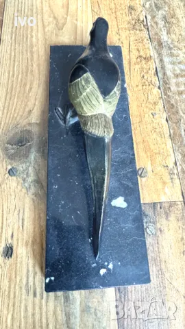 Антикварна месингова фигура на фазан 50-те години, снимка 6 - Колекции - 50114240