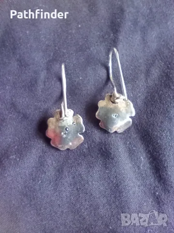 Сребърни обеци цветя сребро 925, снимка 3 - Обеци - 47946732