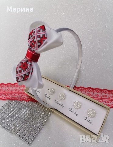 Аксесоар за коса с етно мотиви, снимка 6 - Шноли, диадеми, ленти - 41211636