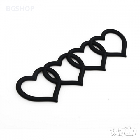 Емблема за Audi / Ауди четири сърца - Black Mate, снимка 3 - Аксесоари и консумативи - 36514373