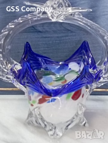 Красива стъклена бонбониера , снимка 2 - Други ценни предмети - 38782359
