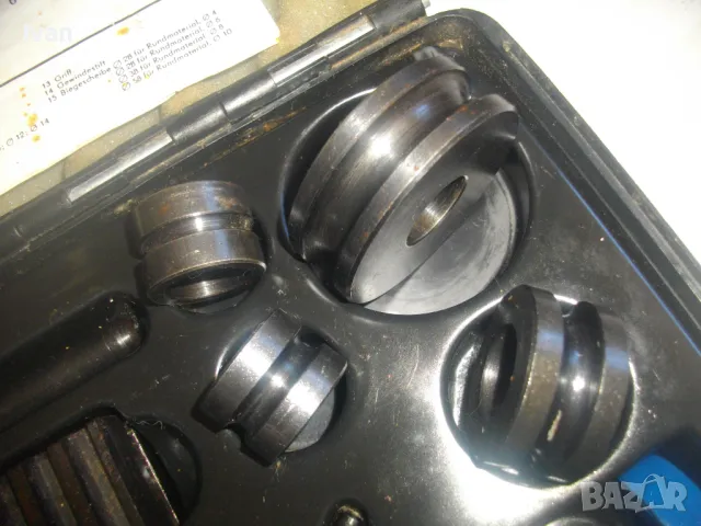 Немски Като нов РЪЧЕН УНИВЕРСАЛЕН ОГЪВАЧ ОГЪВАЧКА ТРЪБИ ШИРИНА ДО 40мм ДЕБЕЛИНА 4мм Пълен комплект , снимка 13 - Други инструменти - 47688444