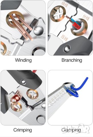 19в1 Клещи за оголване на кабели жици тел Белачка Резачка тел Оптични кабели, клещи 19см, снимка 7 - Клещи - 41808655