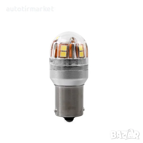 LED крушка бяла BA15s – 12/24V – T464, снимка 4 - Аксесоари и консумативи - 56054486