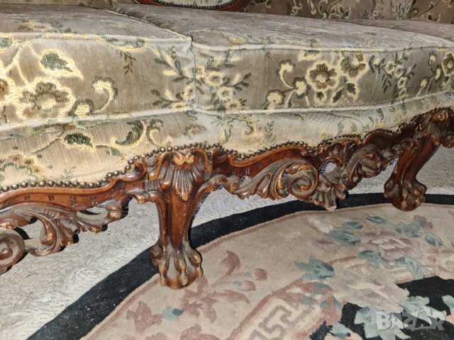 Уникално красива барокова холна гарнитура внос от Европа, снимка 17 - Дивани и мека мебел - 34703922