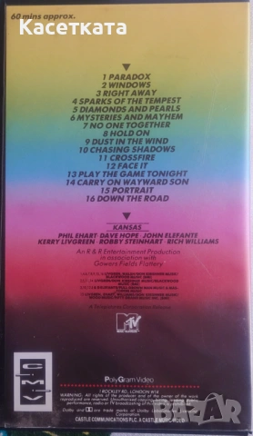 Видеокасета VHS Kansas – Live, снимка 2 - Други музикални жанрове - 53852621