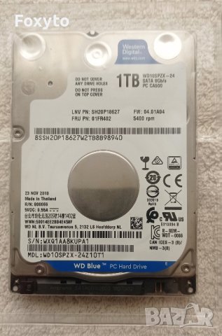Хард диск 1TB Western Digital Blue 2.5" WD10SPZX-24, снимка 1 - Твърди дискове - 43969224