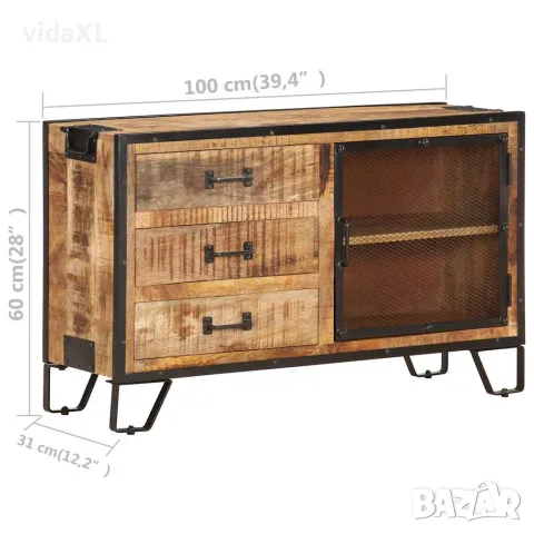 vidaXL Бюфет, 100x31x60 см, грубо мангово дърво масив, снимка 9 - Бюфети - 56146549