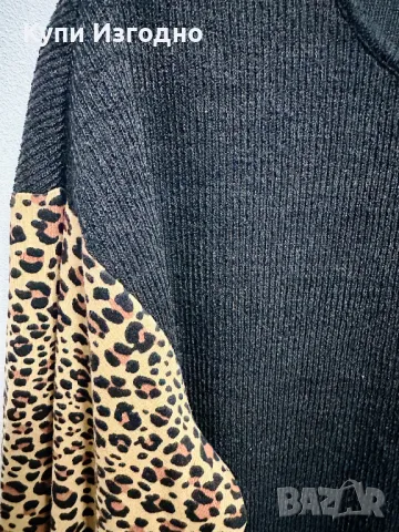 Сет от 3 оригинални маркови дрехи, къса рокля с дълъг ръкав и блузи пуловери размер 38 S-M, снимка 4 - Блузи с дълъг ръкав и пуловери - 48511556