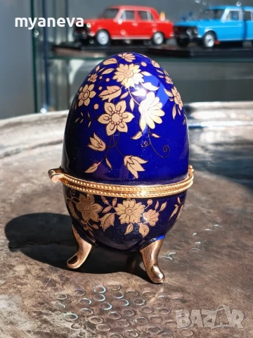 Порцеланово яйце с флорални мотиви, кутия за бижута. , снимка 6 - Статуетки - 50968223