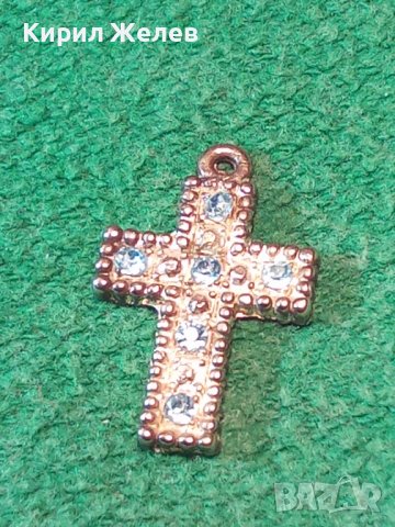 КРАСИВО АРТ КРЪСТЧЕ с ИНКРУСТИРАНИ СИНИ КРИСТАЛИ 21799, снимка 2 - Колиета, медальони, синджири - 33792394