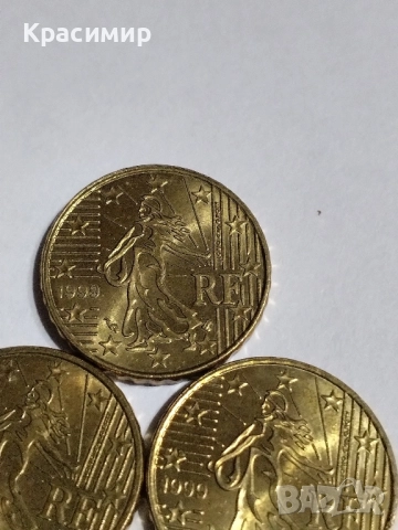 10 евро Цент Франция 1999 г., снимка 5 - Нумизматика и бонистика - 51860454