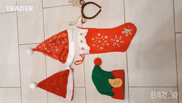 Коледни шапки чорапи диадема Коледа, снимка 2 - Други - 38546214