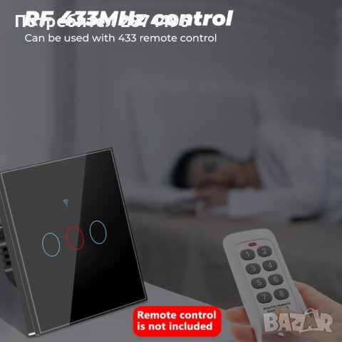 4000 WiFl Wi-Fi Смарт Сензорен Ключтление за осветление с тъч стъклен панел, снимка 15 - Други стоки за дома - 41704438